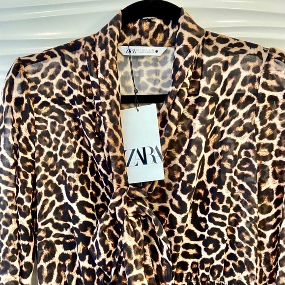 NWT Spring Summer Zara animal print dress size S - Picture 10 of 16